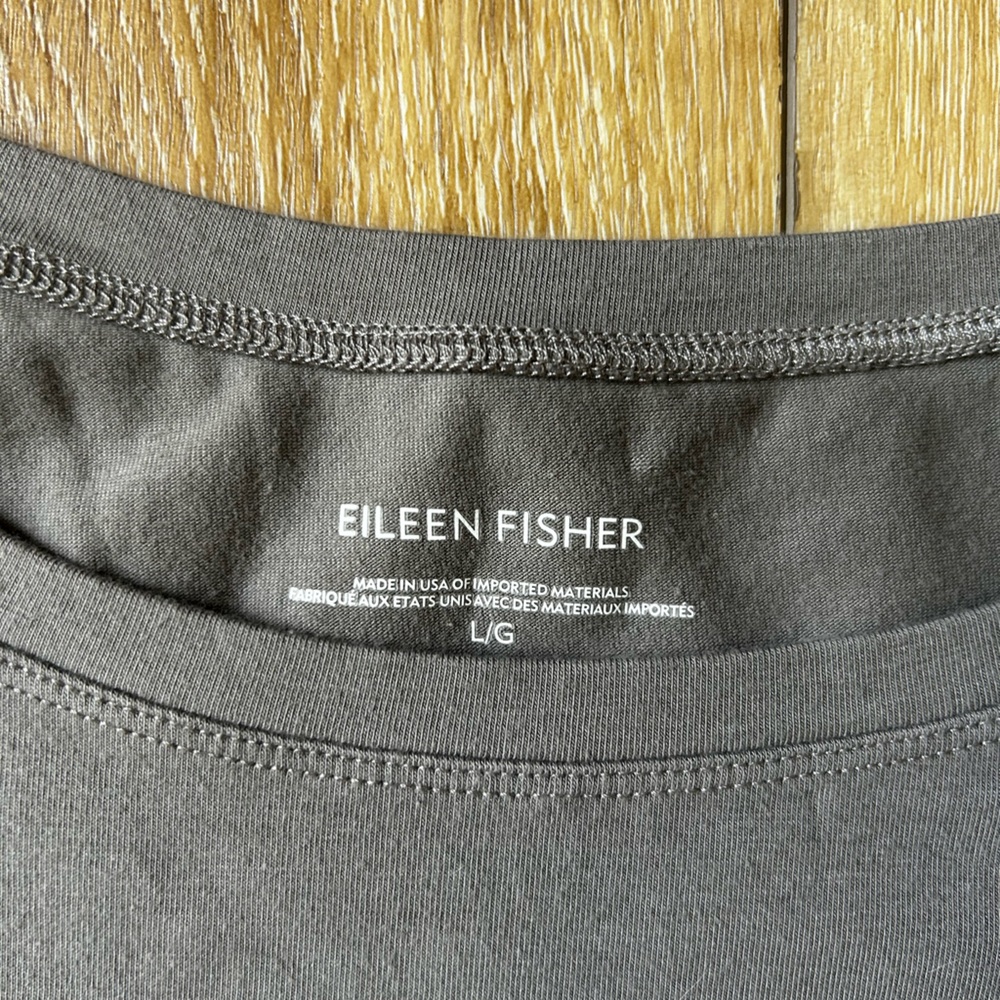 Eileen Fisher Gray cotton t-shirt dress L